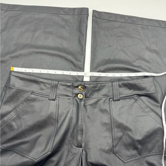 Anthropologie Maeve Naomi Faux Leather Black Wide-Leg Pants, Size 16W - Picture 14 of 16